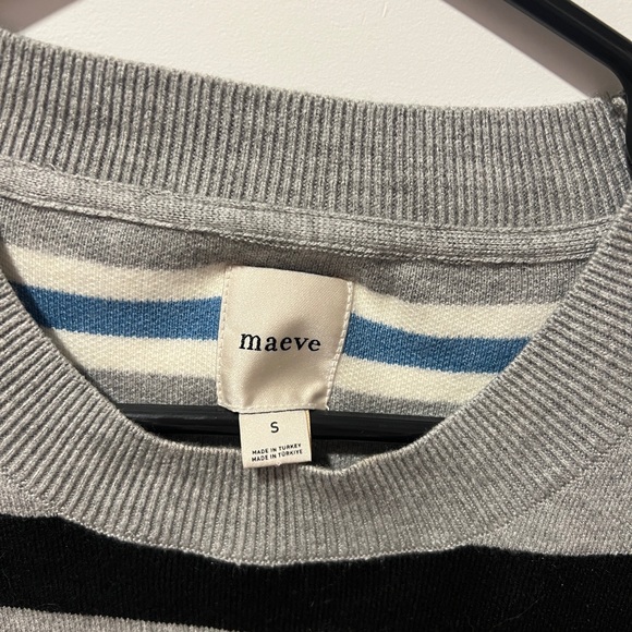 The Noah Muscle Tank Sweater by Maeve size S Stripes Blue Black White - Picture 6 of 8